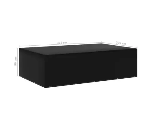 Dārza Mēbeļu Pārklājs, 12 Gredzeni, 205X325X90 Cm Vidaxl