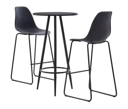 3-Osaline Baarikomplekt, Plast, Must