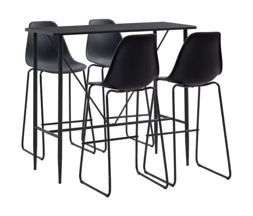 5-Daļīgs Bāra Mēbeļu Komplekts, Melna Plastmasa Vidaxl