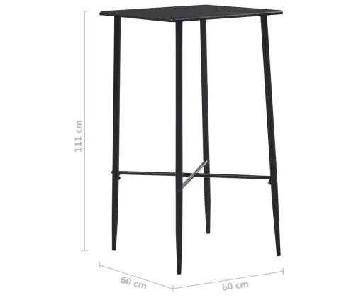 3-Daļīgs Bāra Mēbeļu Komplekts, Melna Plastmasa Vidaxl