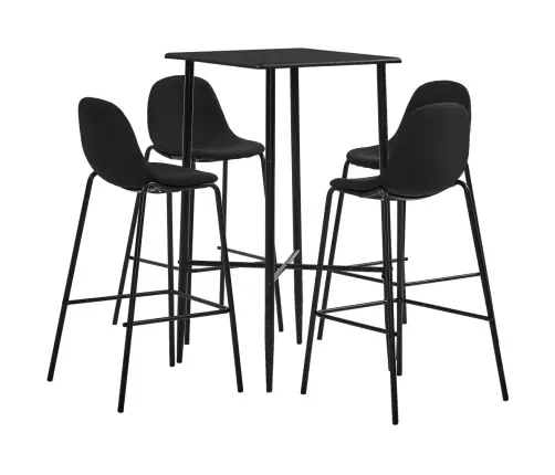 5-Daļīgs Bāra Mēbeļu Komplekts, Melns, Audums Vidaxl