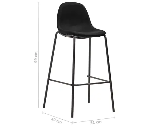 5-Daļīgs Bāra Mēbeļu Komplekts, Melns, Audums Vidaxl