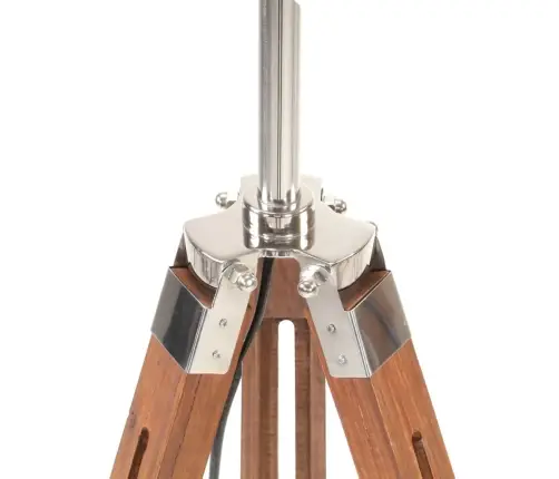 Grīdas Lampa Uz Statīva, Brūna, Balta, Masīvs Tīkkoks, 141 Cm Vidaxl