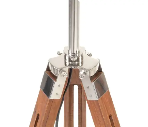 Grīdas Lampa Uz Statīva, Brūna, Pelēka, Masīvs Tīkkoks, 141 Cm Vidaxl