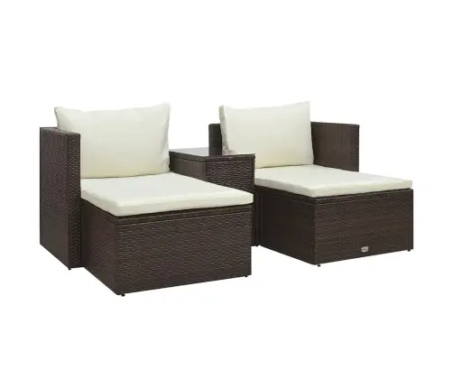 Sodo Baldų Komplektas Su Pagalvėlėmis, 5D., Rudas, Poliratanas