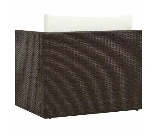 Sodo Baldų Komplektas Su Pagalvėlėmis, 5D., Rudas, Poliratanas