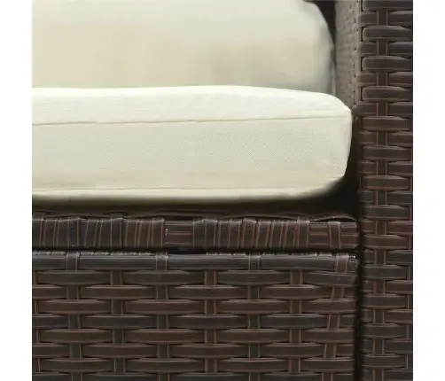 Sodo Baldų Komplektas Su Pagalvėlėmis, 5D., Rudas, Poliratanas