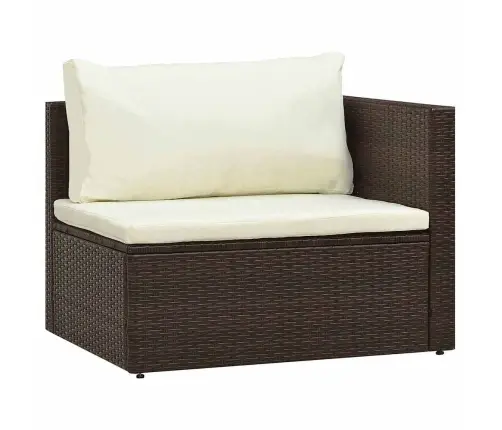 Sodo Baldų Komplektas Su Pagalvėlėmis, 5D., Rudas, Poliratanas