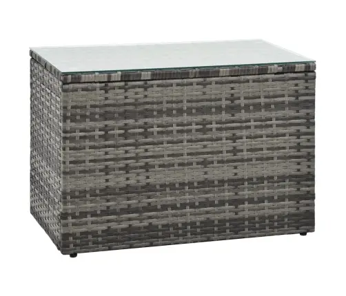 5-Daļīgs Dārza Mēbeļu Komplekts, Matrači, Pelēka Pe Rotangpalma Vidaxl