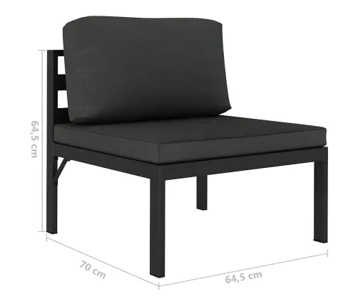 6-Osaline Aiadiivanikomplekt Patjadega, Alumiinium, Antratsiit