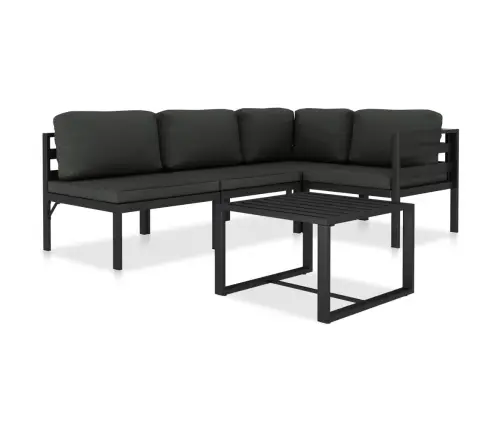 Poilsio Komplektas Su Pagalvėmis, 5 Dalių, Antracito, Aliuminis Poilsio Komplektas Su Pagalvėmis, 5 Dalių, Antracito, Aliuminis