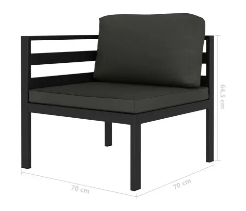 Poilsio Komplektas Su Pagalvėmis, 5 Dalių, Antracito, Aliuminis Poilsio Komplektas Su Pagalvėmis, 5 Dalių, Antracito, Aliuminis