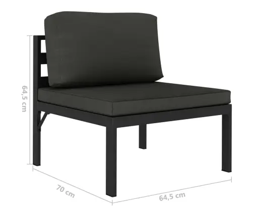 Poilsio Komplektas Su Pagalvėmis, 5 Dalių, Antracito, Aliuminis Poilsio Komplektas Su Pagalvėmis, 5 Dalių, Antracito, Aliuminis