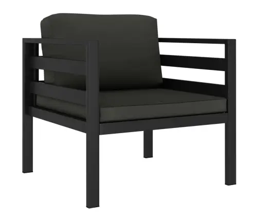 5-Daļīgs Dārza Mēbeļu Komplekts Ar Matračiem, Alumīnijs, Pelēks Vidaxl