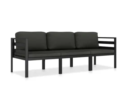 Poilsio Komplektas Su Pagalvėmis, 3 Dalių, Antracito, Aliuminis