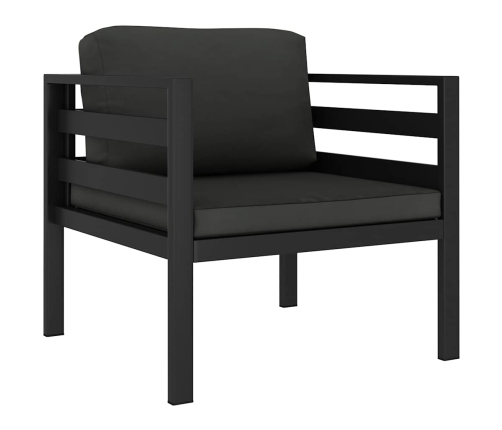Vienvietė Sofa Su Pagalvėlėmis, Antracito Spalvos, Aliuminis