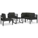 Vienvietė Sofa Su Pagalvėlėmis, Antracito Spalvos, Aliuminis