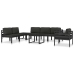 Vienvietė Sofa Su Pagalvėlėmis, Antracito Spalvos, Aliuminis