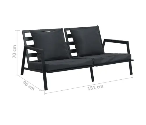 4-Daļīgs Dārza Atpūtas Mēbeļu Komplekts Ar Matračiem, Alumīnijs Vidaxl