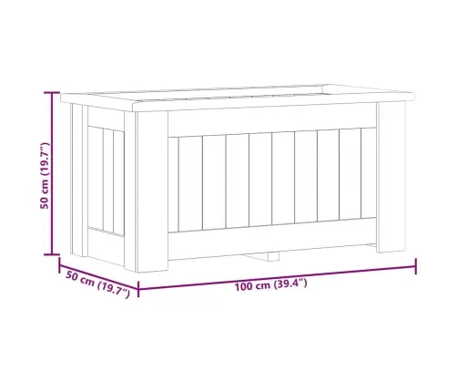 Tõstetud Peenar 100 X 50 X 50 Cm Immutatud Männipuidust