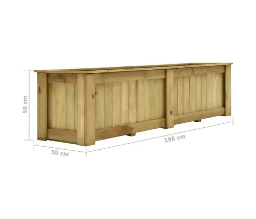 Augsta Puķu Kaste, 196X50X50 Cm, Impregnēts Priedes Koks Vidaxl