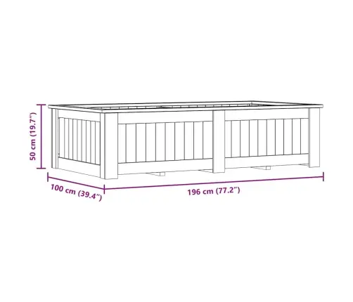Tõstetud Peenar 196 X 100 X 50 Cm Immutatud Männipuidust
