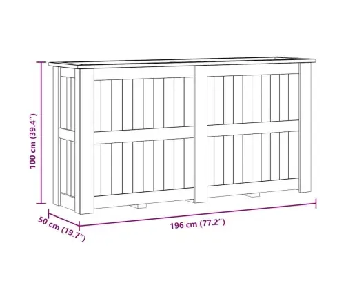 Tõstetud Peenar 196 X 50 X 100 Cm Immutatud Männipuidust
