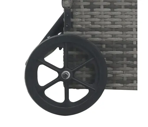 Saulės Gultas Su Ratukais, Antracito Spalvos, Poliratanas