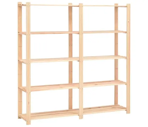 5Korruselised Hoiuriiulid 10 Tk 170X38X170 Cm Männipuit 500 Kg