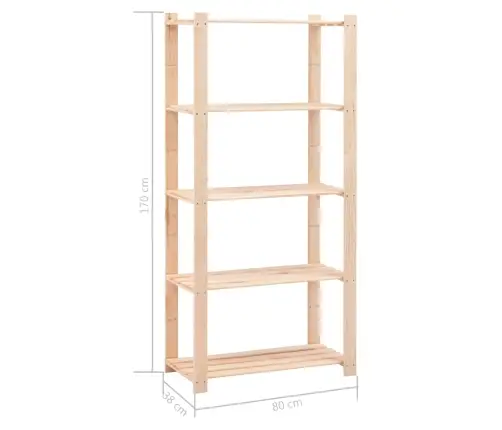 Lentynos Daiktams, 2Vnt., 80X38X170cm Pušies Masyvas