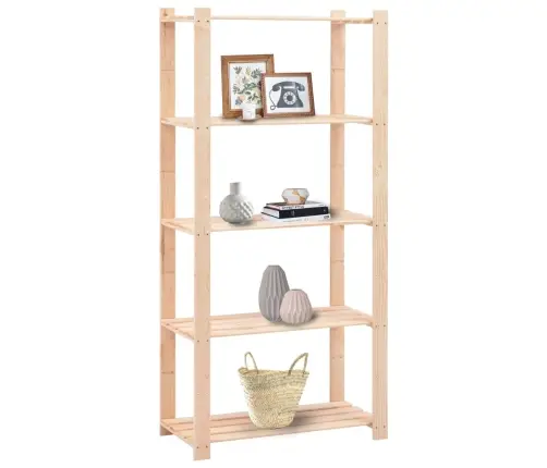 5-Līmeņu Glabāšanas Plaukti, 3 Gab., 80X38X170 Cm, Priedes Koks Vidaxl