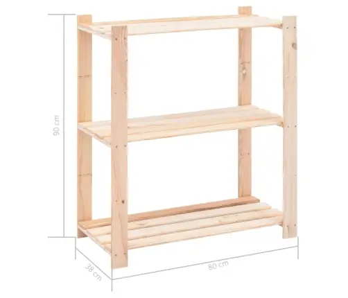 Lentynos Daiktams, 10Vnt., 80X38X90cm Pušies Masyvas