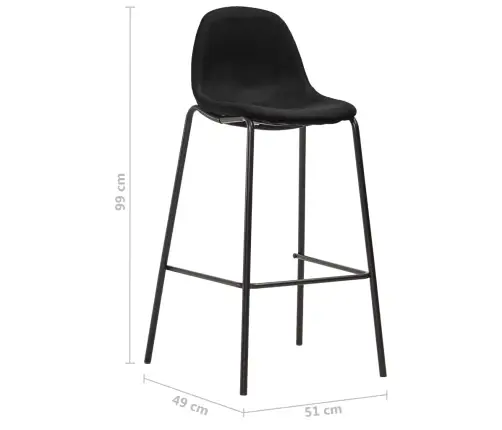 3-Osaline Baarikomplekt, Kangas, Must