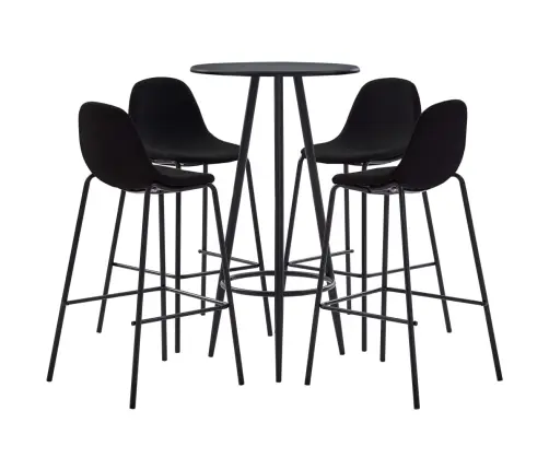5-Daļīgs Bāra Mēbeļu Komplekts, Melns Audums Vidaxl
