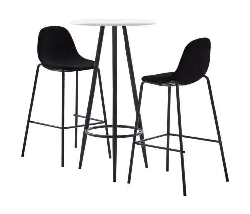 3-Daļīgs Bāra Mēbeļu Komplekts, Melns Audums Vidaxl