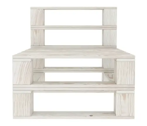 Dārza Palešu Vidējais Dīvāns, Balts Koks Vidaxl