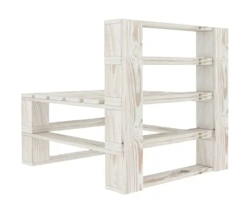 Dārza Palešu Vidējais Dīvāns, Balts Koks Vidaxl