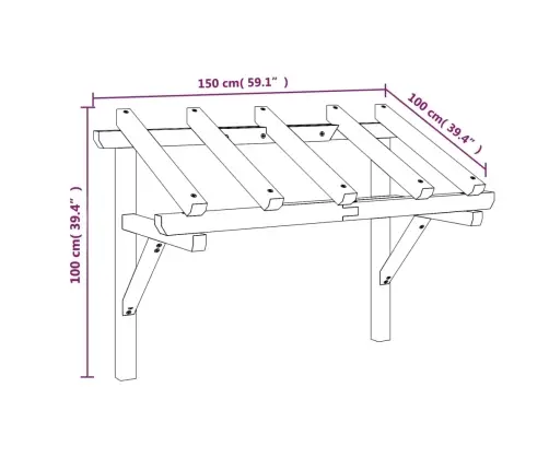 Nojume Durvīm, 150X100X100 Cm, Priedes Masīvkoks Vidaxl