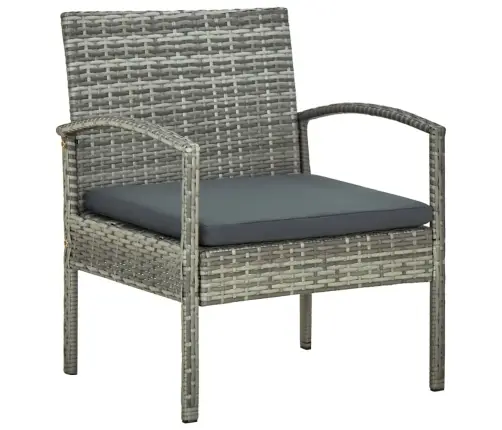 Poilsio Komplektas Su Pagalvėmis, 4 Dalių, Pilkas, Poliratanas Poilsio Komplektas Su Pagalvėmis, 4 Dalių, Pilkas, Poliratanas