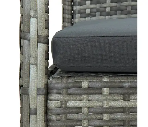 Poilsio Komplektas Su Pagalvėmis, 4 Dalių, Pilkas, Poliratanas Poilsio Komplektas Su Pagalvėmis, 4 Dalių, Pilkas, Poliratanas