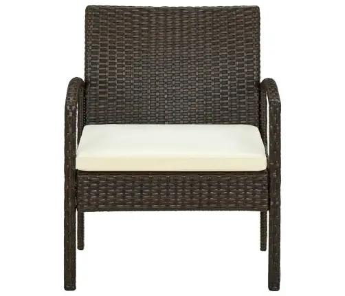 Dārza Krēsls Ar Matraci, Pe Rotangpalma, Brūns Vidaxl