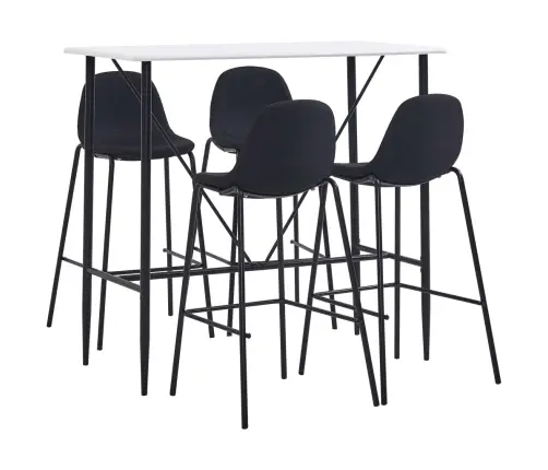 5-Daļīgs Bāra Mēbeļu Komplekts, Melns Audums Vidaxl