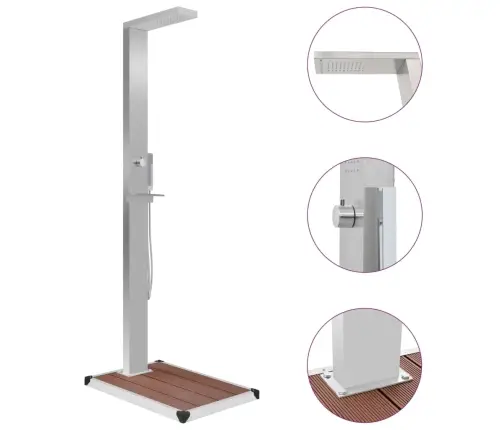 Āra Duša Ar Pamatni, Wpc, Nerūsējošs Tērauds Vidaxl