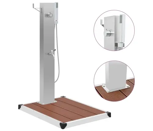 Āra Duša Ar Pamatni, Wpc, Nerūsējošs Tērauds Vidaxl