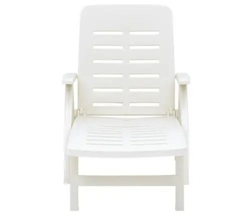 Salokāms Sauļošanās Zvilnis, Balta Plastmasa Vidaxl Salokāms Sauļošanās Zvilnis, Balta Plastmasa Vidaxl