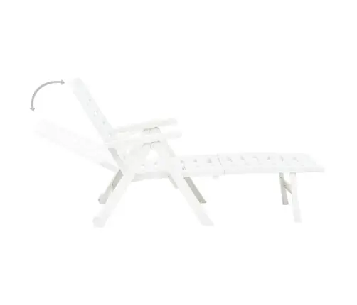 Salokāms Sauļošanās Zvilnis, Balta Plastmasa Vidaxl Salokāms Sauļošanās Zvilnis, Balta Plastmasa Vidaxl