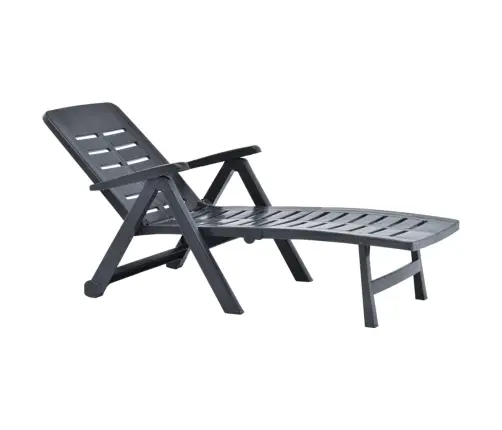 Salokāms Sauļošanās Zvilnis, Antracītpelēka Plastmasa Vidaxl