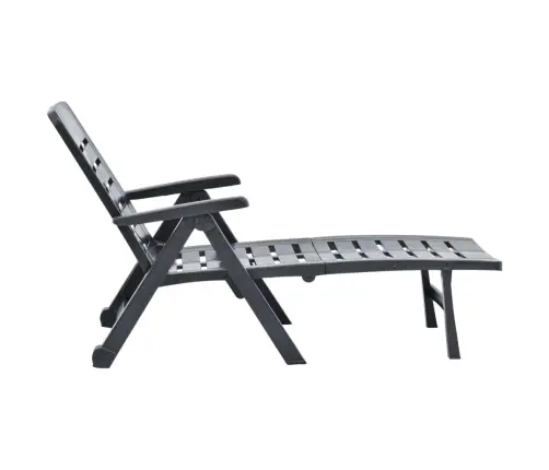 Salokāms Sauļošanās Zvilnis, Antracītpelēka Plastmasa Vidaxl