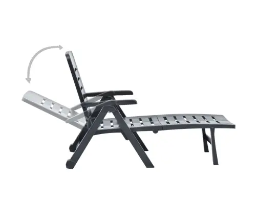 Salokāms Sauļošanās Zvilnis, Antracītpelēka Plastmasa Vidaxl