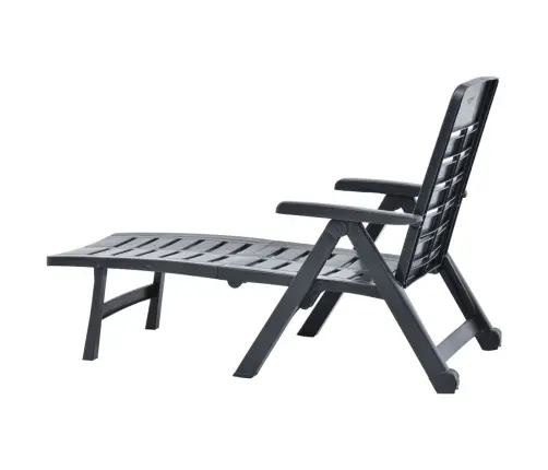 Salokāms Sauļošanās Zvilnis, Antracītpelēka Plastmasa Vidaxl